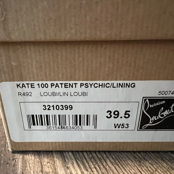 Christian Louboutin Kate 100 Psychic Lining Red Shiny Patent Heels - Picture 2 of 4